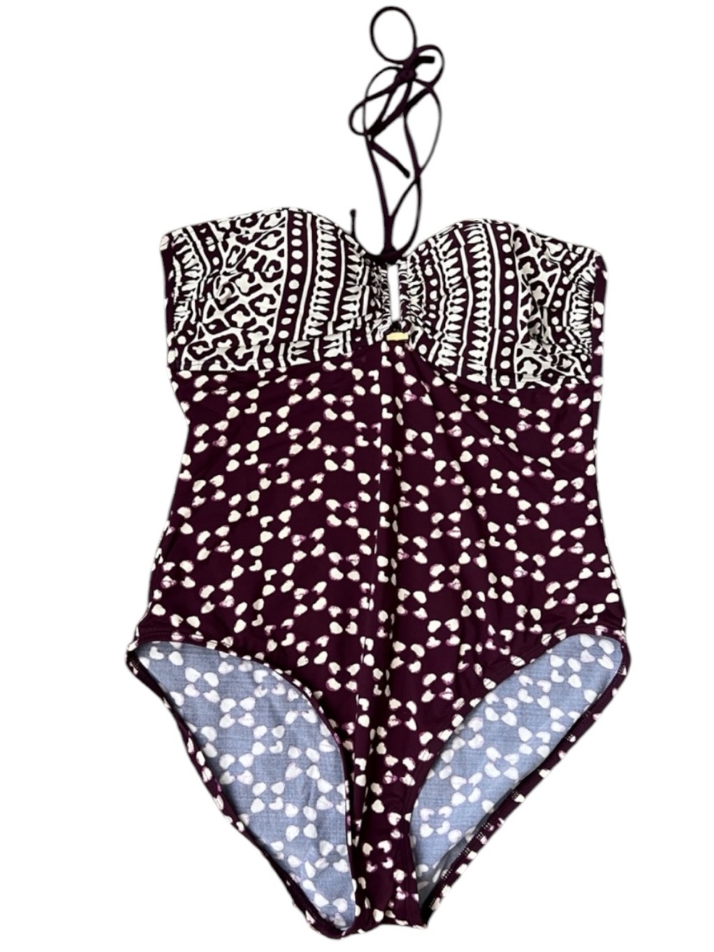 La Blanca Plum Purple Halter One-Piece Swimsuit Size 12